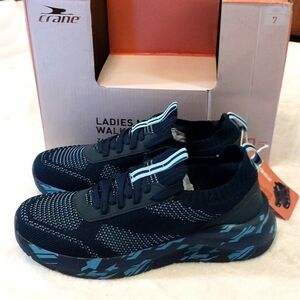 CRANE BRAND BLUE WOMENS SLIP ON MEMORY FOAM WALKING SHOES size 7